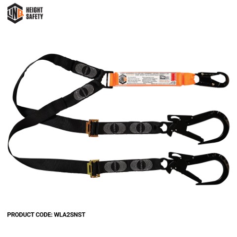 LINQ WEBBING LANYARD ADJUST DBL LEG 1 X SNAP HOOK 2 X TA SCAFF HOOK